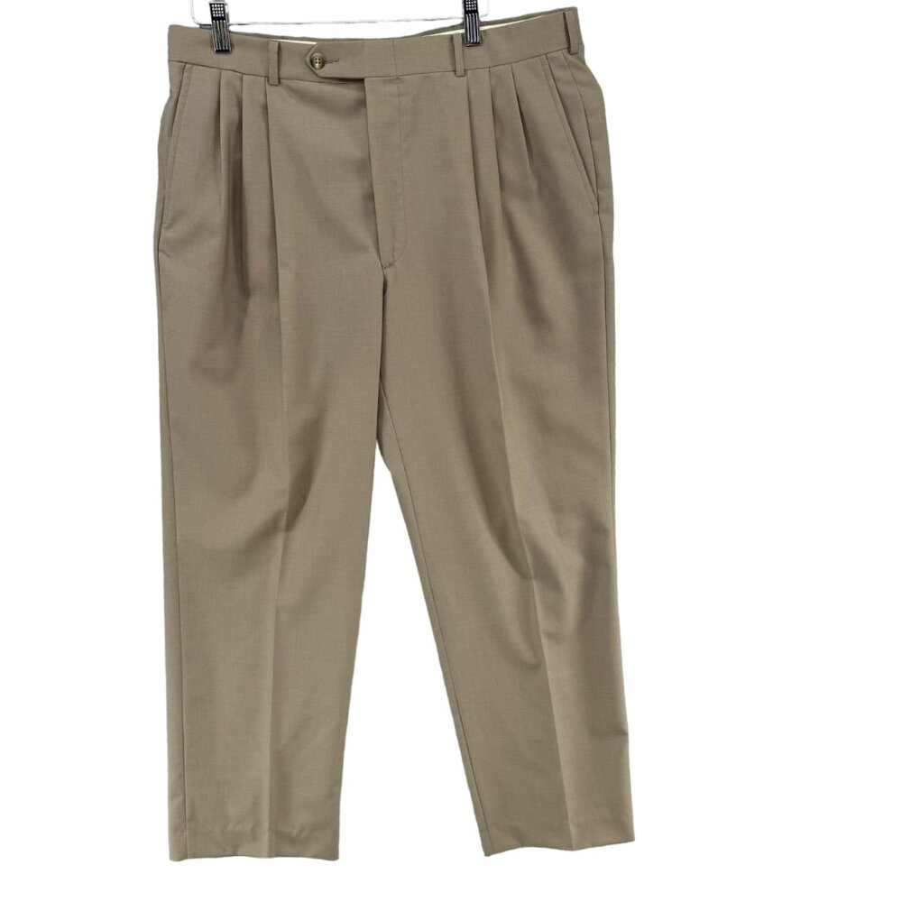 Berle Men's Khaki Pleated Chinos - Light Tan